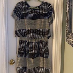 Madewell Black and White Patterned Dress